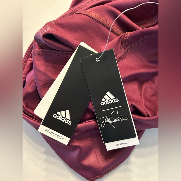 NWT $50 adidas X Zoe Saldana AEROREADY Victory Crimson Shine Training Tights med - Picture 8 of 11